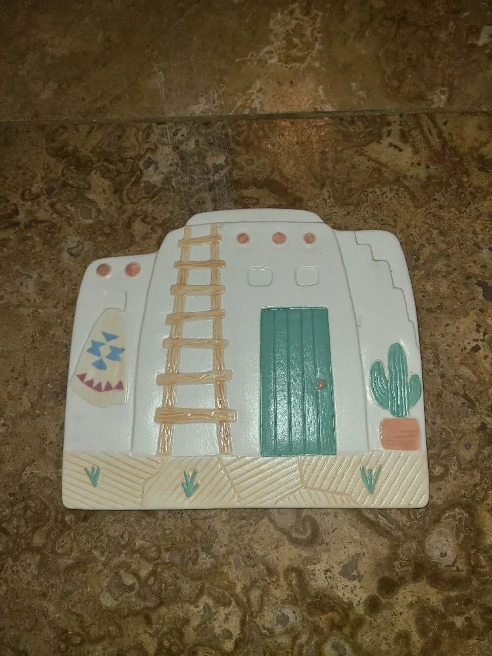 Vtg Treasure Craft TAOS Southwest Pueblo Adobe House Trivet Wall Hanging Pottery